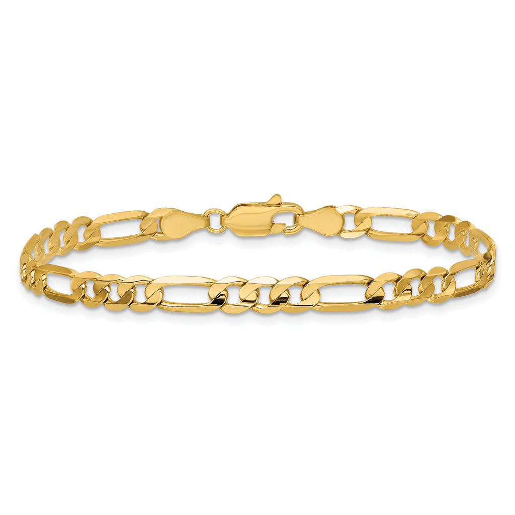 14k 4.5mm Concave Open Figaro Chain