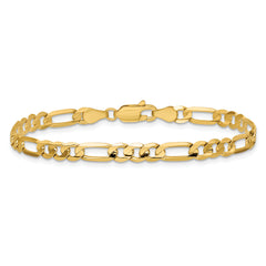 14K 8 inch 4.5mm Concave Open Figaro with Lobster Clasp Bracelet