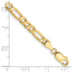14K 8 inch 4.5mm Concave Open Figaro with Lobster Clasp Bracelet