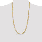 14K 28 inch 5.5mm Concave Open Figaro with Lobster Clasp Chain