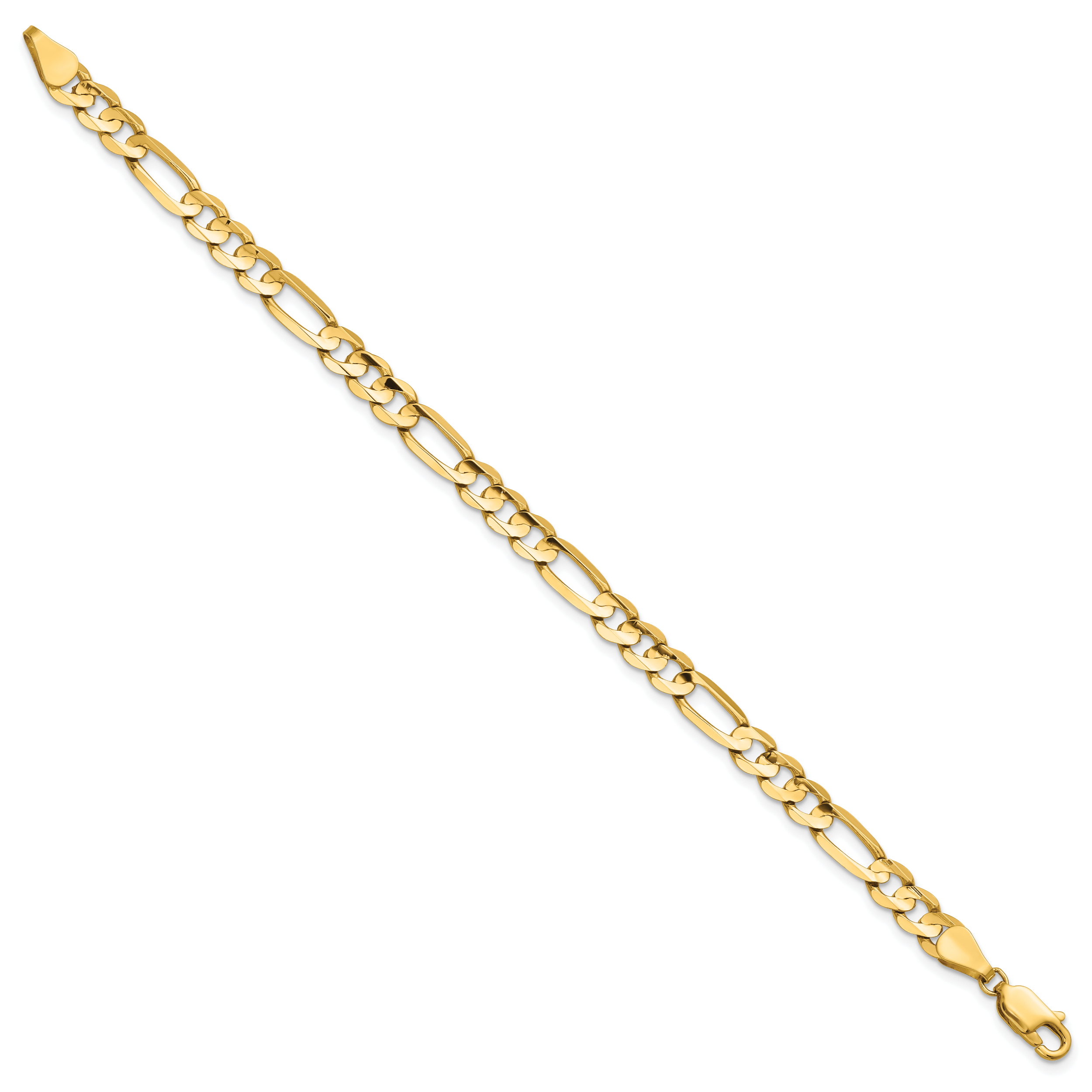 14K 7 inch 5.5mm Concave Open Figaro with Lobster Clasp Bracelet Secondary image