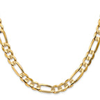 14K 28 inch 6.75mm Concave Open Figaro with Lobster Clasp Chain