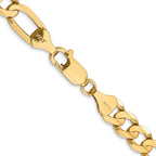 14K 28 inch 6.75mm Concave Open Figaro with Lobster Clasp Chain