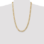 14K 26 inch 6.75mm Concave Open Figaro with Lobster Clasp Chain