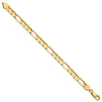 14K 9 inch 6.75mm Concave Open Figaro with Lobster Clasp Chain
