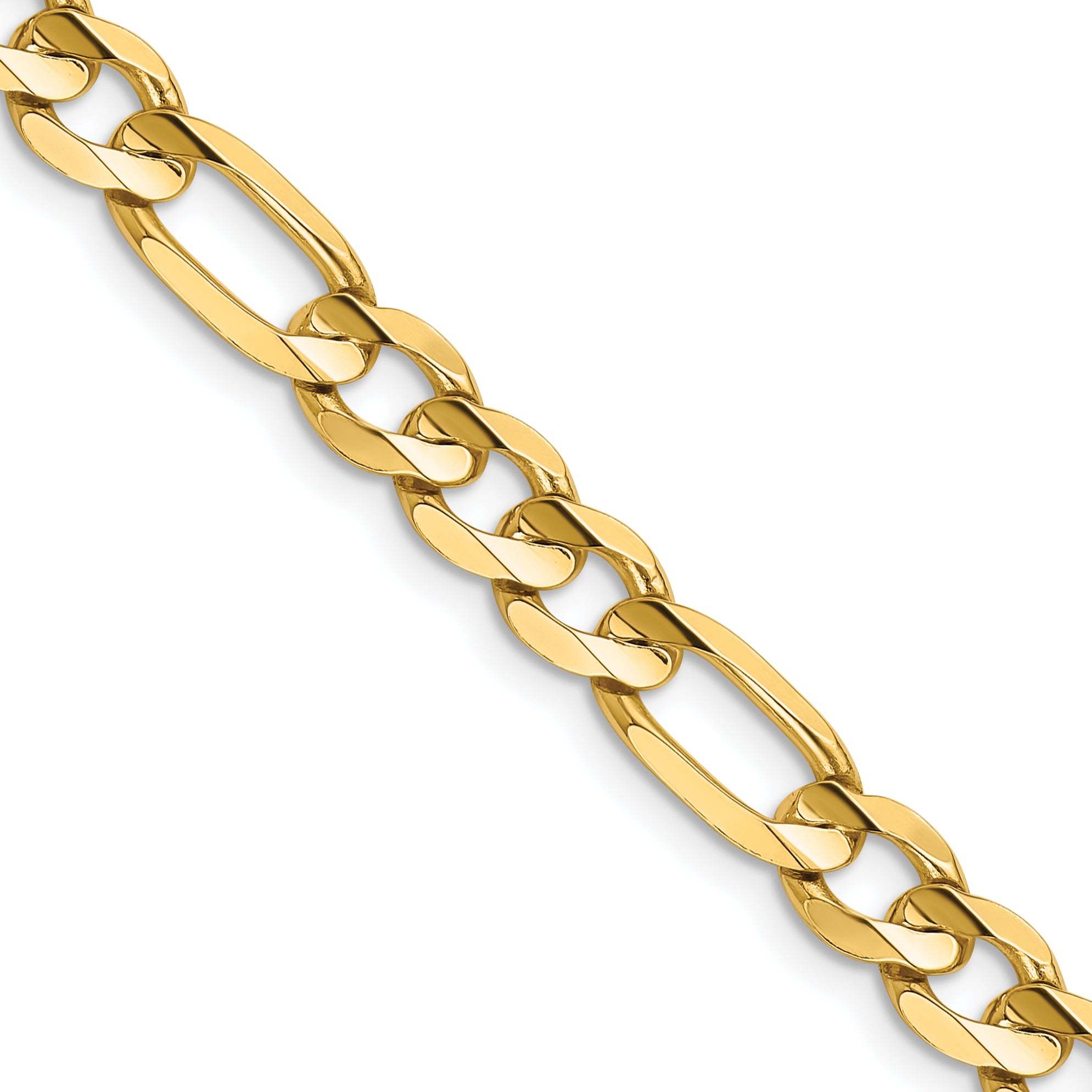 14K 28 inch 6.75mm Concave Open Figaro with Lobster Clasp Chain