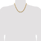 14K 7.5mm Concave Open Figaro with Lobster Clasp Chain