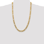 14K 7.5mm Concave Open Figaro with Lobster Clasp Chain