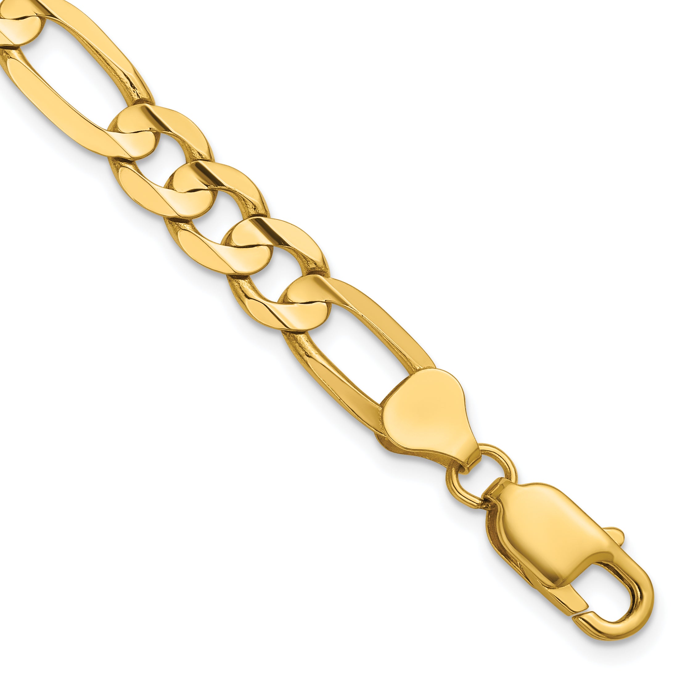 14K Yellow Gold Solid Figaro Chain Necklace 7.5mm Main image