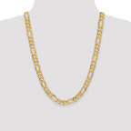 14K 24 inch 8.75mm Concave Open Figaro with Lobster Clasp Chain