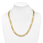 14k 10.0mm Concave Open Figaro Chain
