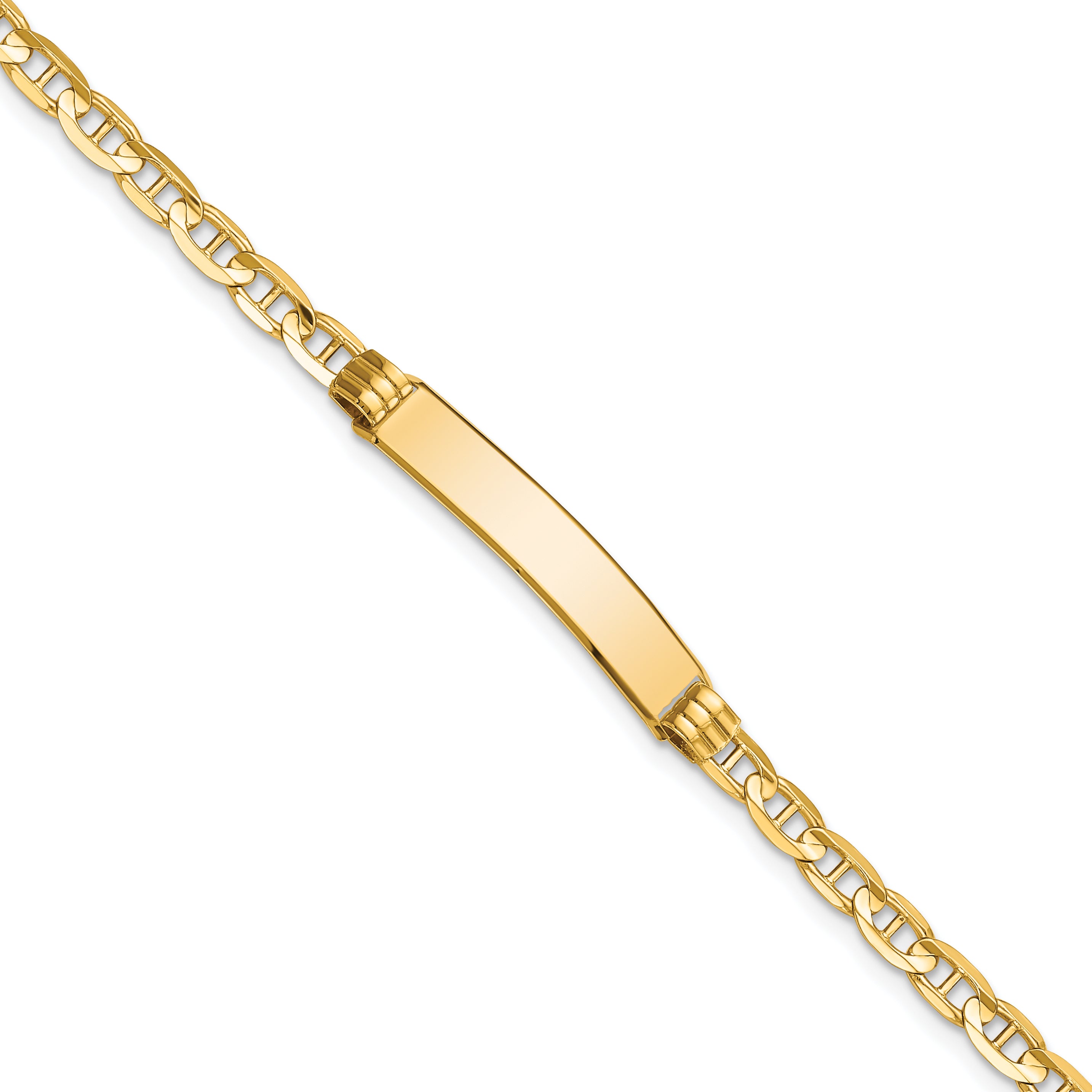 14k Polished Solid Chain/Solid Plate Anchor Link 24.5x4.5mm Plate 8 inch ID Bracelet Main image