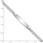 14K White Gold Solid Curb ID Bracelet 3.5mm