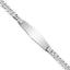 14k White Gold Polished Solid Chain/Solid Plate Flat Curb Link Soft Diamond Shape 38.5x10mm Plate 8 inch ID Bracelet