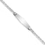 14k White Gold Polished Solid Chain/Solid Plate Anchor Link Soft Diamond Shape 25.5x7.5mm Plate 8 inch ID Bracelet