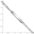 14k White Gold Polished Solid Chain/Solid Plate Anchor Link 25.5x4.8mm Plate 8 inch ID Bracelet