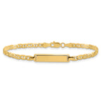 14k Polished Solid Chain/Solid Plate Anchor Link 19.5x4.5mm Plate 7 inch ID Bracelet