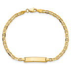 14k Polished Solid Chain/Solid Plate Anchor Link 19.5x4.5mm Plate 7 inch ID Bracelet