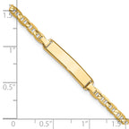 14k Polished Solid Chain/Solid Plate Anchor Link 19.5x4.5mm Plate 7 inch ID Bracelet