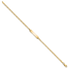 14k Polished Solid Chain/Solid Plate Flat Anchor Link 22.5x4.5mm Plate 7 inch ID Bracelet