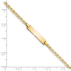 14k Polished Solid Chain/Solid Plate Flat Anchor Link 22.5x4.5mm Plate 7 inch ID Bracelet