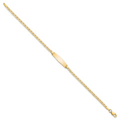 14k Polished Solid Chain/Solid Plate Flat Anchor Link Soft Diamond Shape 19.5x5.2mm Plate 7 inch ID Bracelet