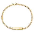 14k Polished Solid Chain/Solid Plate Flat Anchor Link Soft Diamond Shape 19.5x5.2mm Plate 7 inch ID Bracelet