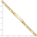 14k Polished Solid Chain/Solid Plate Flat Figaro Link 27.5x5.5mm Plate 8 inch ID Bracelet