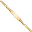14k Polished Solid Chain/Solid Plate Flat Figaro Link Soft Diamond Shape 28x9.5mm Plate 8 inch ID Bracelet