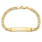 14k Polished Solid Chain/Solid Plate Anchor Link 33.5x7mm Plate ID Bracelet