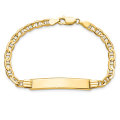 14k Polished Solid Chain/Solid Plate Anchor Link 33.5x7mm Plate 8 inch ID Bracelet