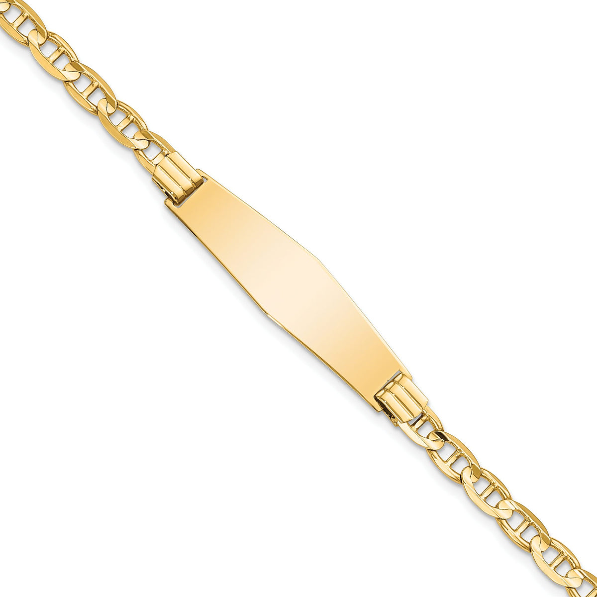 14K Yellow Gold Solid Anchor ID Bracelet 4.5mm - Sophia Jewelers Main image