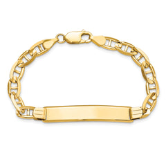 14k Polished Solid Chain/Solid Plate Anchor Link 38x7.8mm Plate 8 inch ID Bracelet