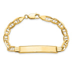14K Yellow Gold Solid Anchor ID Bracelet 6.25mm