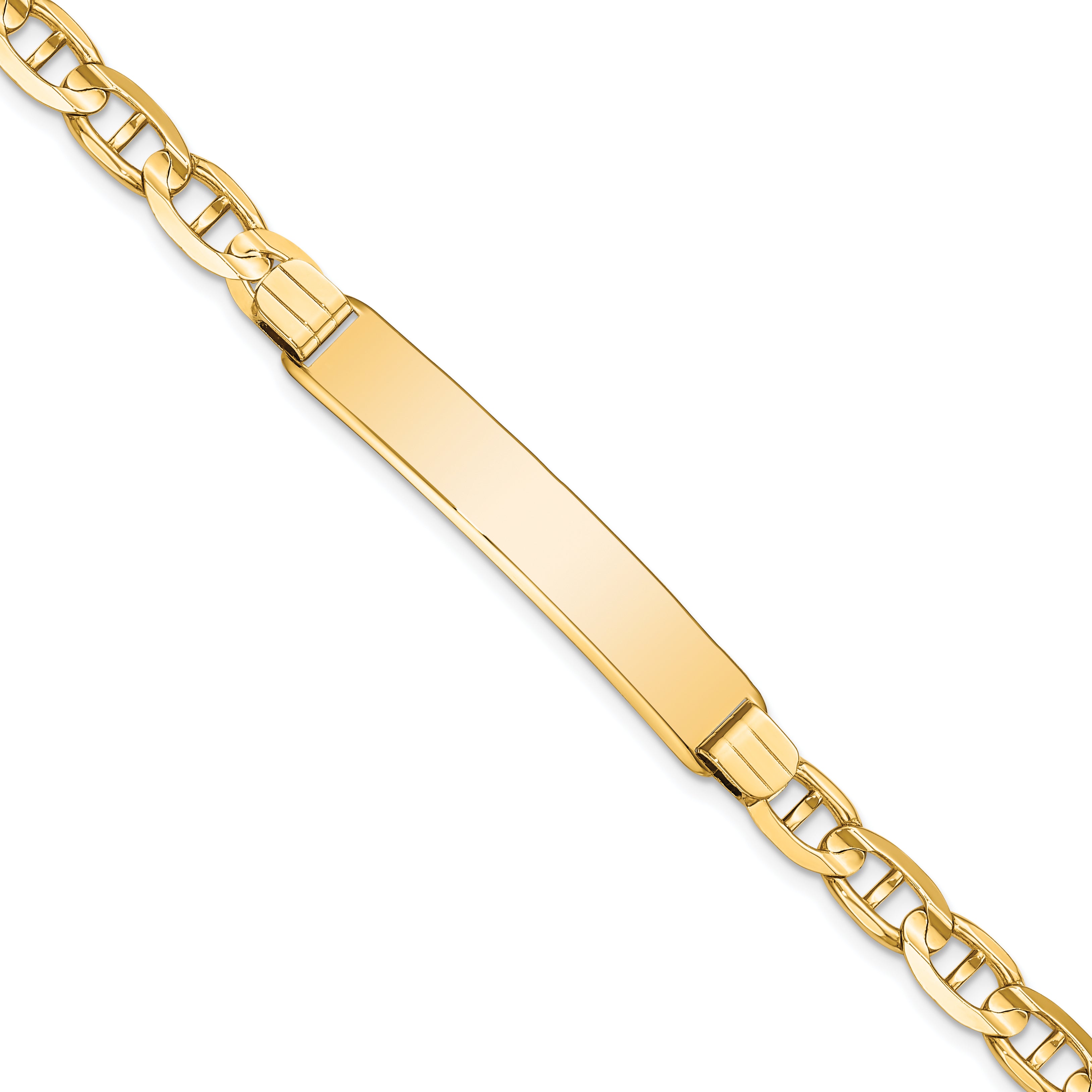14K Yellow Gold Solid Anchor ID Bracelet 6.25mm Main image