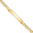 14k Polished Solid Chain/Solid Plate Anchor Link 38x7.8mm Plate ID Bracelet
