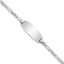 14k White Gold Polished Solid Chain/Solid Plate Figaro Link Oval 18.5x7.5mm Plate 5.5 inch Baby/Child ID Bracelet