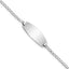 14k White Gold Polished Solid Chain/Solid Plate Curb Link Oval 18.5x8.5mm Plate Baby/Child ID Bracelet