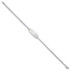 14K White Gold Solid Curb ID Bracelet 1.8mm