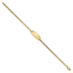 14K Yellow Gold Solid Anchor ID Bracelet 2.4mm
