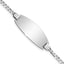 14k White Gold Polished Solid Chain/Solid Plate Curb Link Oval 24x10.5mm Plate 7 inch ID Bracelet