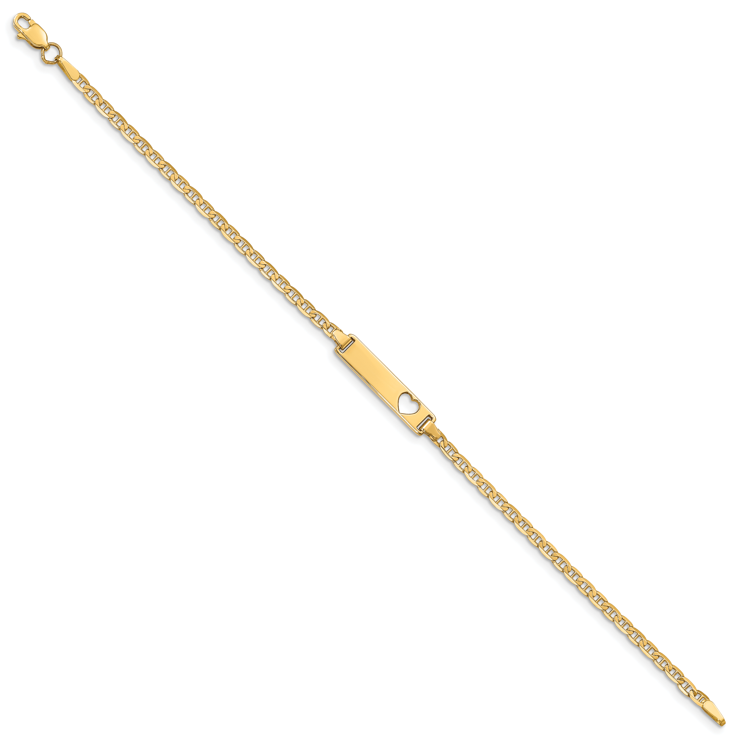 14K Cut-out Heart Anchor Link ID Bracelet Secondary image