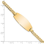 14k Polished Solid Chain/Solid Plate Curb Link Oval 27x11.5mm Plate 8 inch ID Bracelet