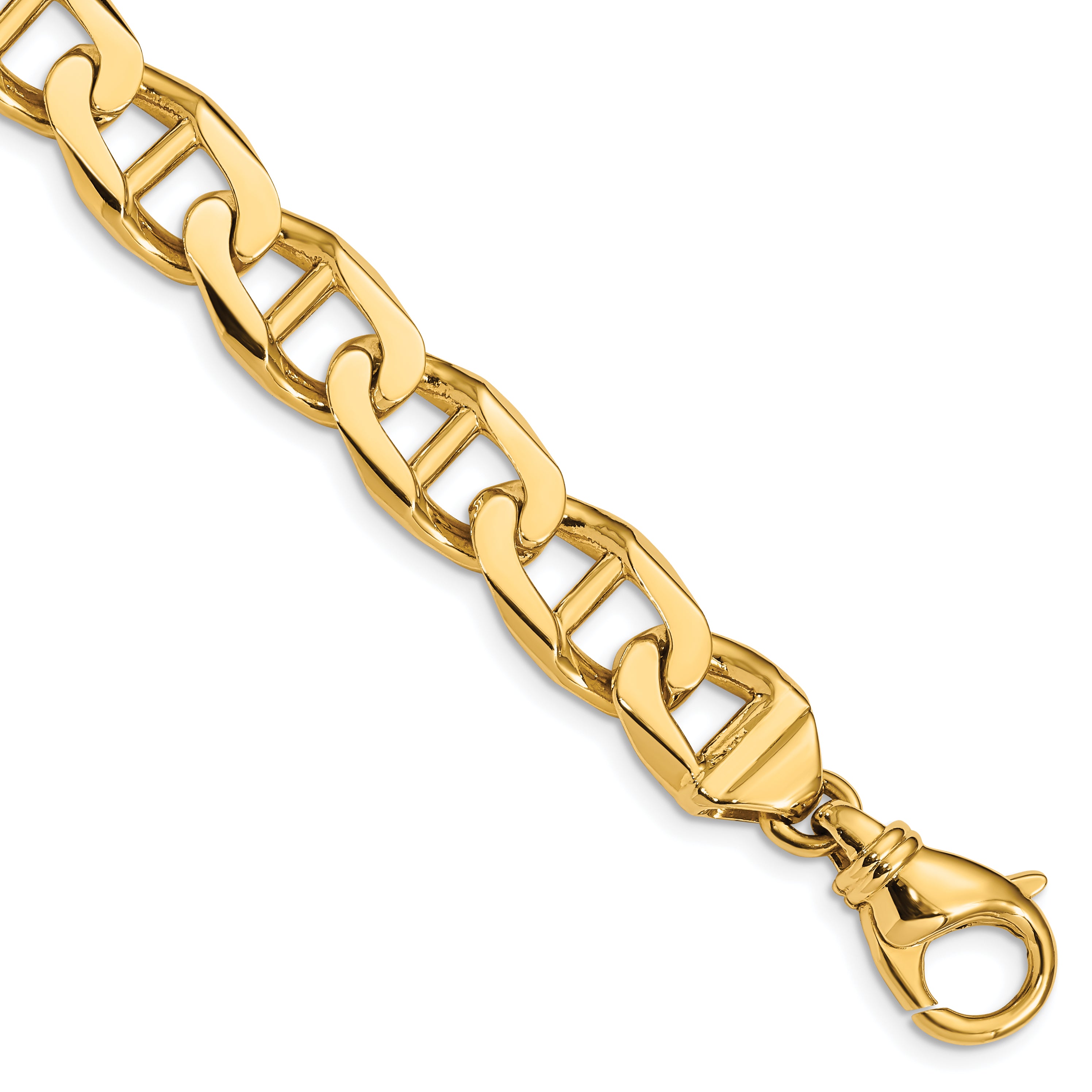 14K 24 inch 10.3mm Hand Polished Fancy Anchor Link with Fancy Lobster Clasp Chain Main image