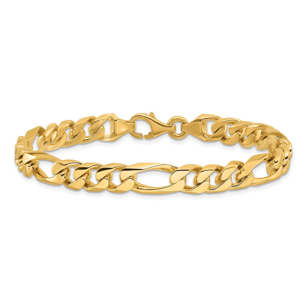 Figaro Chain Bracelet in 14K Yellow Gold, 8mm, 1 Inch - Sophia Jewelers