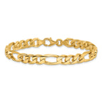 Figaro Chain Bracelet in 14K Yellow Gold, 8mm, 1 Inch - Sophia Jewelers