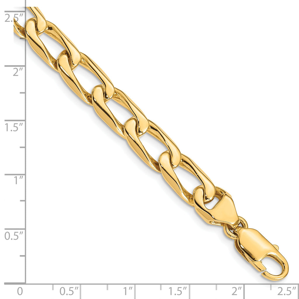 Open Link Chain Bracelet in 14K Yellow Gold, 8.5mm, 1 Inch - Sophia Jewelers