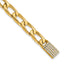 14k 7/8 carat Lab Grown Diamond VS+ F+ 8 inch 8.5mm Hand-Polished Fashion Open Link Bracelet