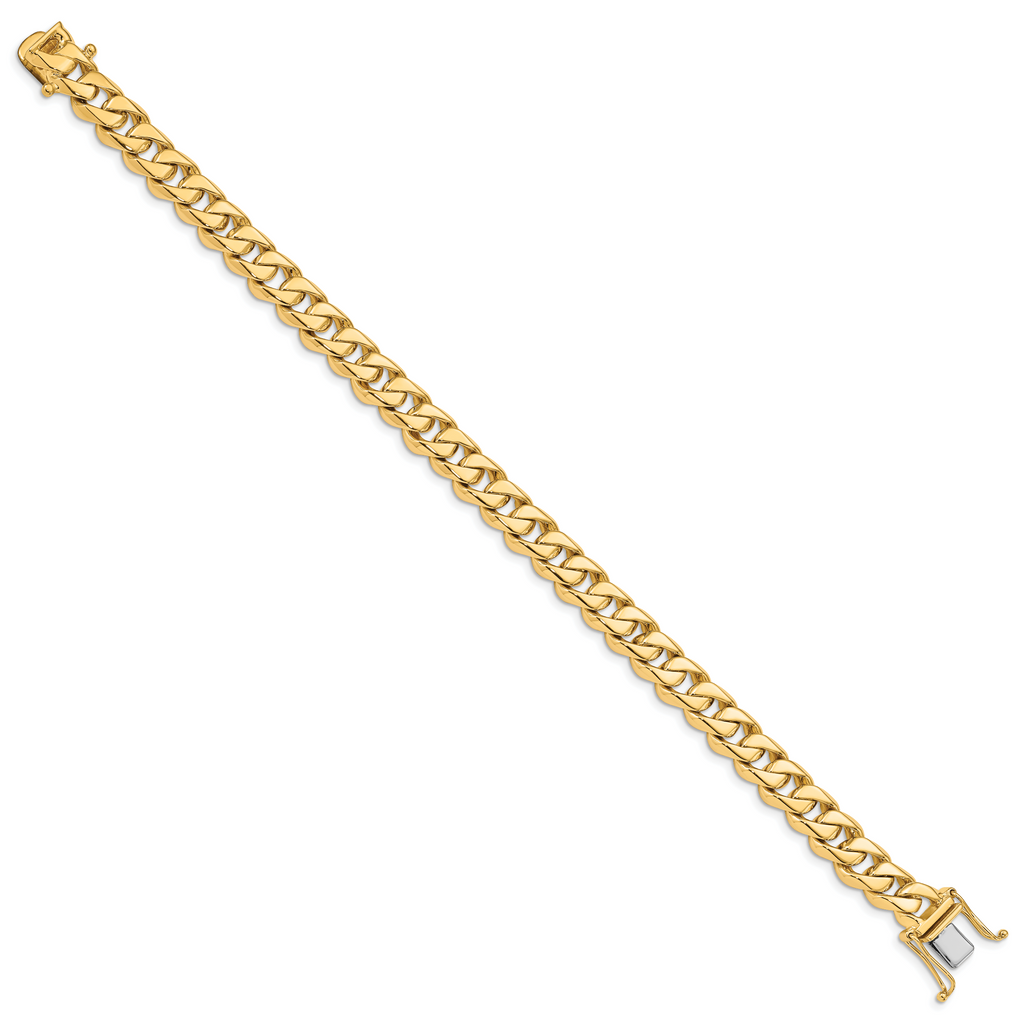 Curb Chain Bracelet in 14K Yellow Gold, 8.5mm, 1 Inch - Sophia Jewelers
