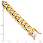 14K 8 inch 10.8mm Hand Polished Rounded Curb Link with Box Catch Clasp Bracelet